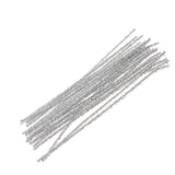 Maxbell 24pcs Shiny Metallic Twist Ties Candy Cake Gift Bag Packing DIY Craft Silver