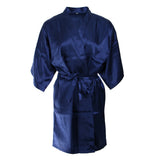 Maxbell Bridesmaid Silk Satin Robe Rhinestone Wedding Gown Sleepwear M Dark Blue