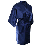 Maxbell Bridesmaid Silk Satin Robe Rhinestone Wedding Gown Sleepwear M Dark Blue