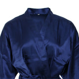 Maxbell Bridesmaid Silk Satin Robe Rhinestone Wedding Gown Sleepwear M Dark Blue