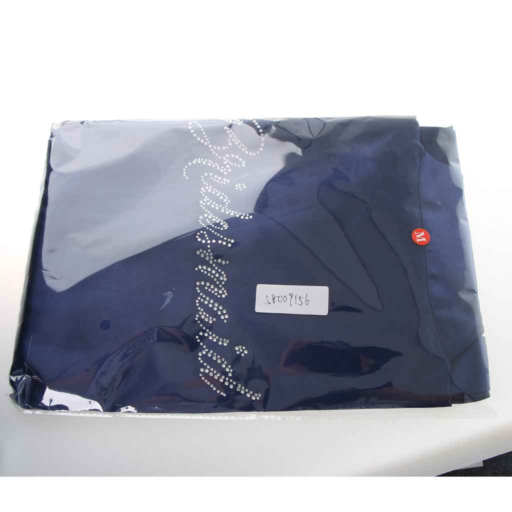Maxbell Bridesmaid Silk Satin Robe Rhinestone Wedding Gown Sleepwear M Dark Blue