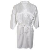 Maxbell Bridesmaid Silk Satin Robe Rhinestone Wedding Gown Sleepwear XL White