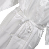 Maxbell Bridesmaid Silk Satin Robe Rhinestone Wedding Gown Sleepwear XL White