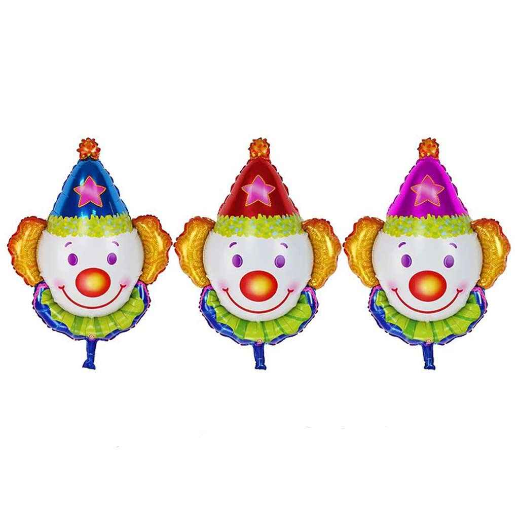 Maxbell Funny Juggles Super Clow Foil Balloon Kids Birthday Party Supplies Blue