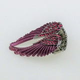 Maxbell Punk Rock Angel Wing Ring Crystal Rhinestone Stretch Ring Biker Rose