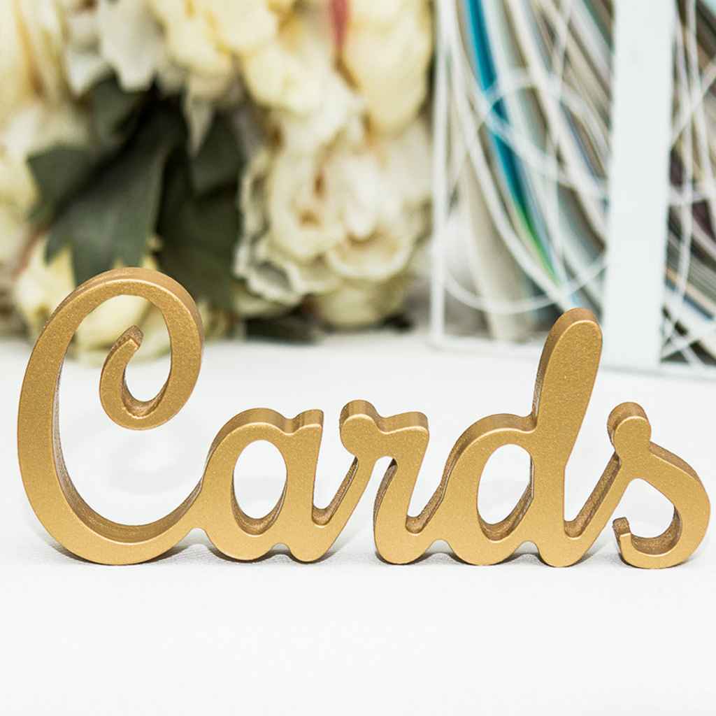 Maxbell Rustic Cards Letters Wood Stand Table Decor Wedding Party Gift Favors Gold