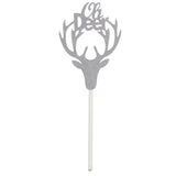 Maxbell 10x Glitter Deer Cupcake Topper Christmas Kids Party Cake Food Picks Silver
