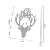 Maxbell 10x Glitter Deer Cupcake Topper Christmas Kids Party Cake Food Picks Silver