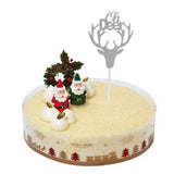 Maxbell 10x Glitter Deer Cupcake Topper Christmas Kids Party Cake Food Picks Silver