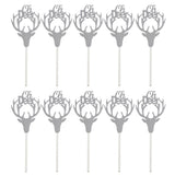 Maxbell 10x Glitter Deer Cupcake Topper Christmas Kids Party Cake Food Picks Silver