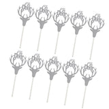 Maxbell 10x Glitter Deer Cupcake Topper Christmas Kids Party Cake Food Picks Silver