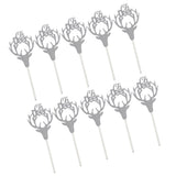 Maxbell 10x Glitter Deer Cupcake Topper Christmas Kids Party Cake Food Picks Silver