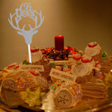 Maxbell 10x Glitter Deer Cupcake Topper Christmas Kids Party Cake Food Picks Silver