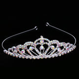 Maxbell Glitter Princess Crown Tiara Girl Woman Headband Bridal Wedding Jewelry Silver