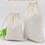 Maxbell Cotton Plain Christmas Sack Bag Drawstring Pouch Bag Storage Bag 20x23.5cm