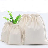 Maxbell Cotton Plain Christmas Sack Bag Drawstring Pouch Bag Storage Bag 20x23.5cm