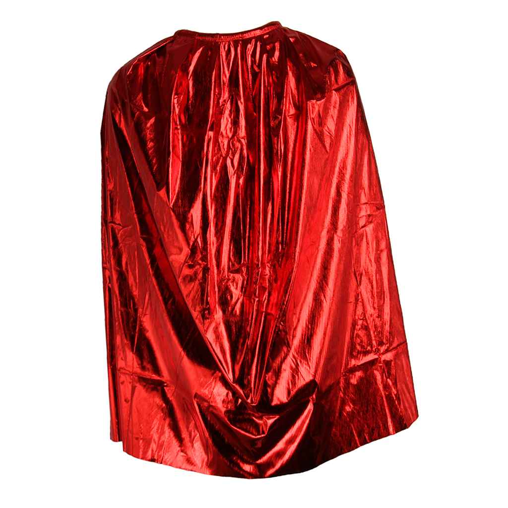 Maxbell Kids Boy Girl Wizard Witch Metallic Cloak Cape Halloween Costume Prop red