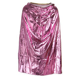 Maxbell Kids Shiny Cloak Hooded Cape Wizard Witch Costume Party Fancy Dress Pink