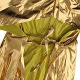 Maxbell Kids Shiny Cloak Hooded Cape Wizard Witch Costume Party Fancy Dress Gold