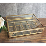 Maxbell Geometric Glass Grids Jewelry Box Tabletop Succulent Plants Container Boxes