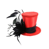 Maxbell Vintage Feather Fascinator Top Hat Wedding Bridal Woman Fancy Dress Black