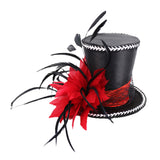 Maxbell Vintage Feather Fascinator Top Hat Wedding Bridal Woman Fancy Dress Red