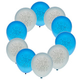 Maxbell 10pcs Latex Balloons with Heart Printed Baby 2nd Birthday Party Decoration Blue&Light Blue