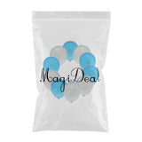 Maxbell 10pcs Latex Balloons with Heart Printed Baby 2nd Birthday Party Decoration Blue&Light Blue