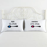 Maxbell 1 Pair Couple Lover White Pillowcase Funny Cushion Cover