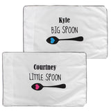 Maxbell 1 Pair Couple Lover White Pillowcase Funny Cushion Cover