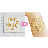 Maxbell 10xMetallic Gold Team Bride Tribe Temporary Tattoos Sticker Wedding Favor 22