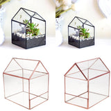 Maxbell Glass House Terrarium Container Geometric Succulent Planter 15.5x10.5x15.5cm