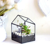 Maxbell Glass House Terrarium Container Geometric Succulent Planter 15.5x10.5x15.5cm