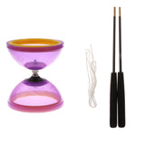 Maxbell Plastic Juggling Toys 1-Bearing Diabolo with Handsticks & String Purple