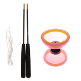 Maxbell Plastic Juggling Toys 1-Bearing Diabolo with Handsticks & String Pink