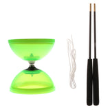 Maxbell Plastic Juggling Toys 1-Bearing Diabolo with Handsticks & String Green