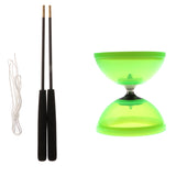 Maxbell Plastic Juggling Toys 1-Bearing Diabolo with Handsticks & String Green