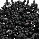 Maxbell 100 Pieces Plastic Black Safety Eyes with BACKS for Bear Doll DIY Craft 14mm