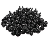 Maxbell 100 Pieces Plastic Black Safety Eyes with BACKS for Bear Doll DIY Craft 14mm