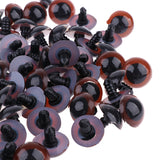 Maxbell 100 Pieces Plastic Brown Safety Eyes with BACKS for Bear Doll DIY Craft 20mm