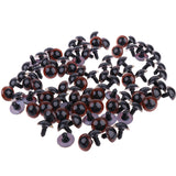 Maxbell 100 Pieces Plastic Brown Safety Eyes with BACKS for Bear Doll DIY Craft 20mm