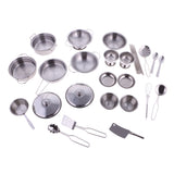 Maxbell 25 Pieces Stainless Steel Kids Pretend Play Kitchen Cooking Cookware Toy Set