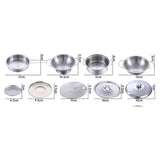 Maxbell 16 Pieces Stainless Steel Kids Pretend Play Kitchen Cooking Cookware Toy Set