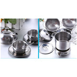 Maxbell 16 Pieces Stainless Steel Kids Pretend Play Kitchen Cooking Cookware Toy Set