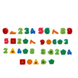 Maxbell Kids Barrelled Wooden Figure Letter String of Beads Beading Wood Game Toys