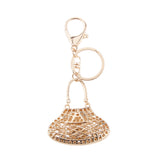 Maxbell Sparkly Handbag Shaped Pendant Alloy Key Ring w/ Lobster Clasp Colorful Pink