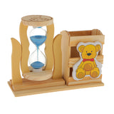 Maxbell Wooden Elegant Hourglass with Pen Holder/Container Office/Home Decorations