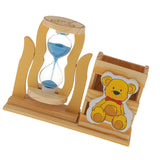 Maxbell Wooden Elegant Hourglass with Pen Holder/Container Office/Home Decorations