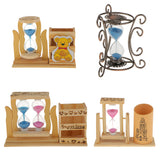 Maxbell Wooden Elegant Hourglass with Pen Holder/Container Office/Home Decorations