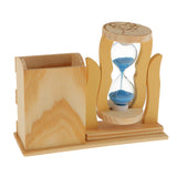 Maxbell Wooden Elegant Hourglass with Pen Holder/Container Office/Home Decorations